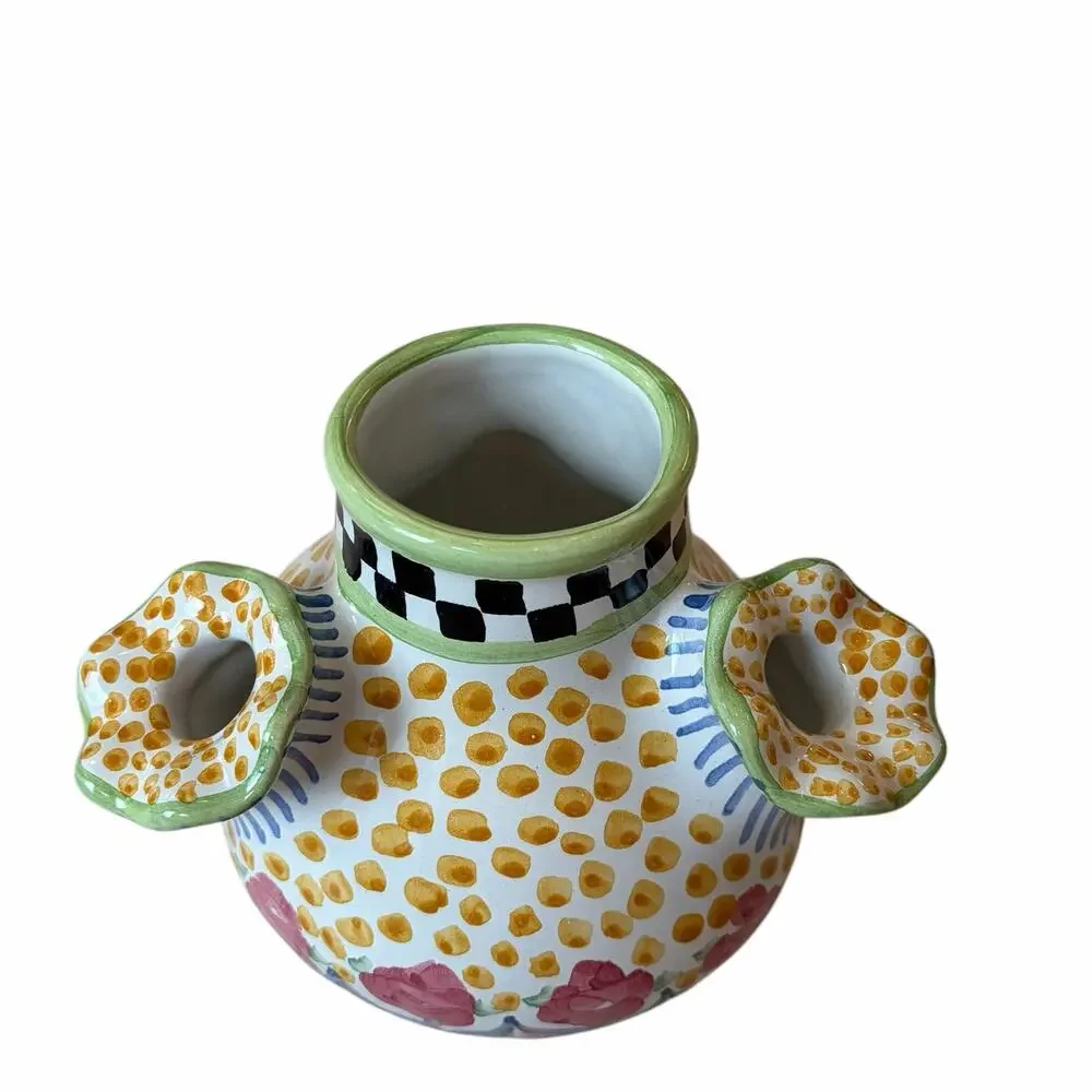 NEW MacKenzie Childs Taylor Tulipiere- Odd Fellows- Small Hand Painted RETIRED